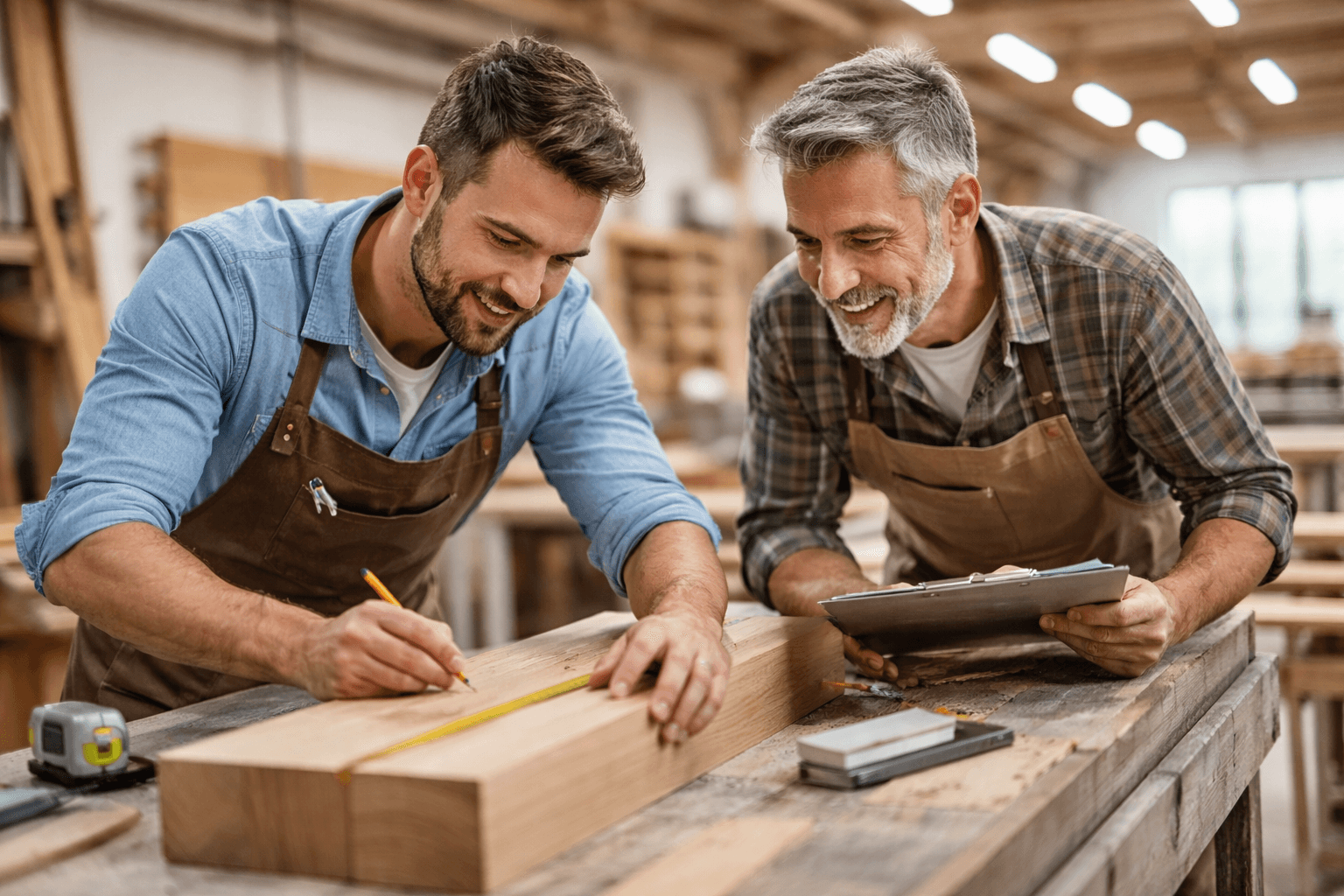 Carpinteros trabajando en taller de madera.png
